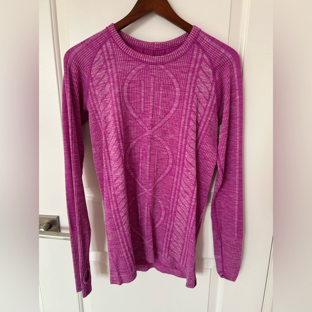 EUC Lululemon Rest Less Pullover Heathered Ultraviolet Purple Long Sleeve Sz 10 - Picture 7 of 13